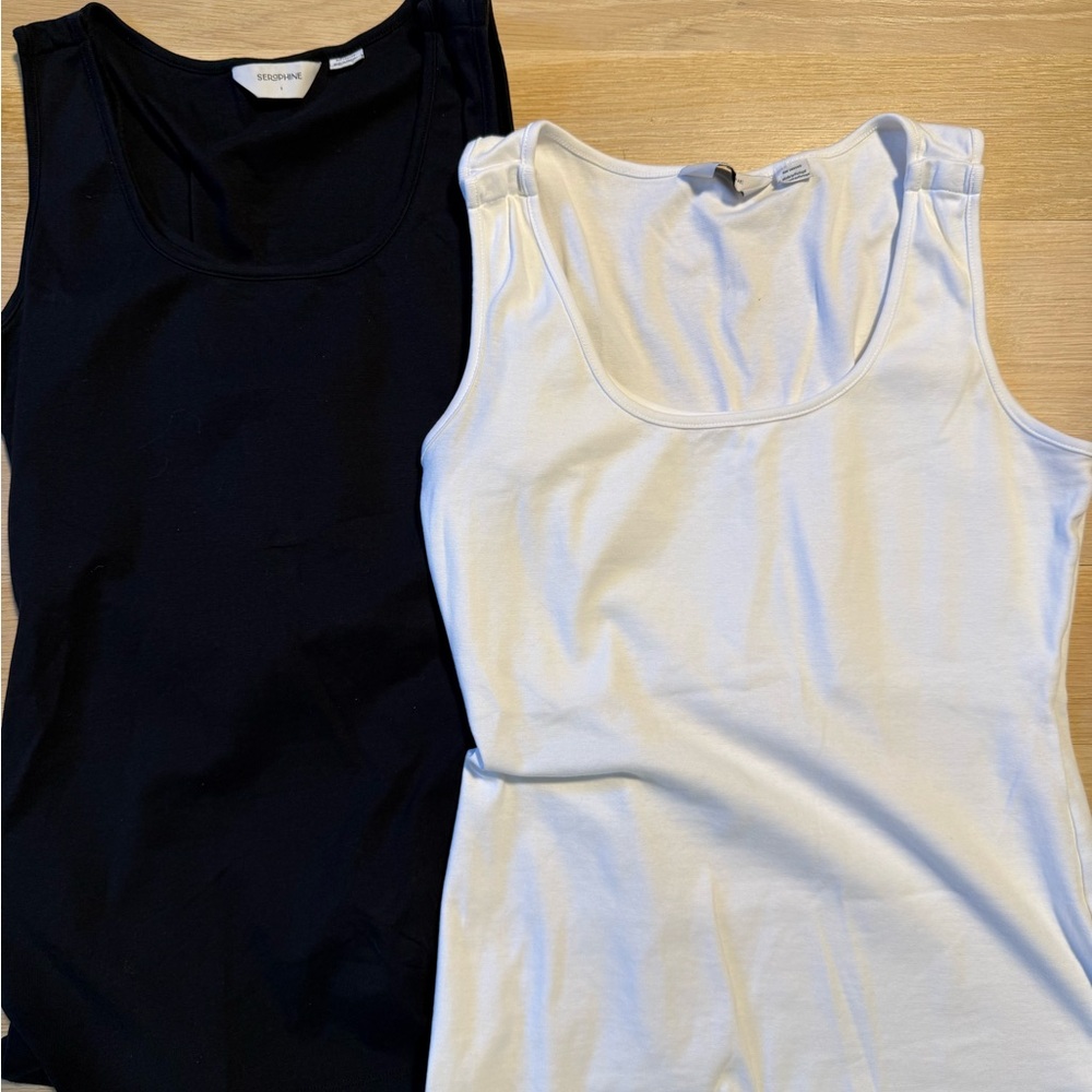 Women's Black and White Nursing Tank Tops by Seraphine